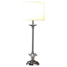 HomeRoots 26in. Silver Metal and Faux Crystal Table Lamp