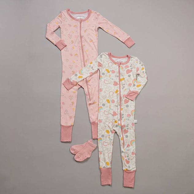 Baby Girl (12-24M) Sleep On It® 2pk. School & Rainbow Pajama Set