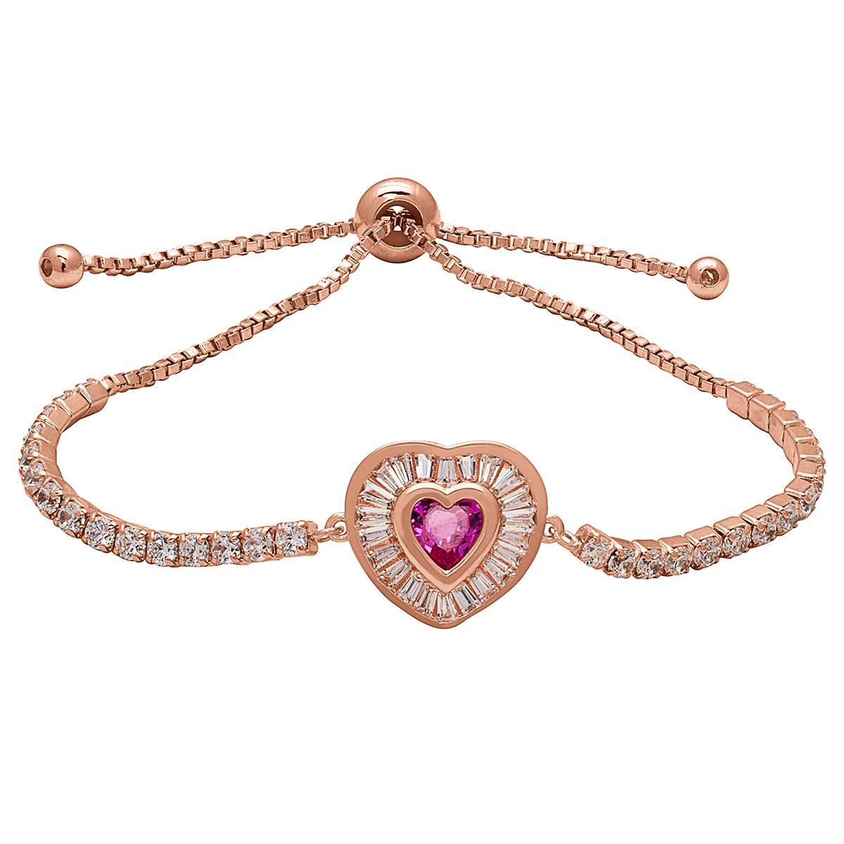 Gemstone by Gianni Argento Heart-Centered Adjustable Bracelet