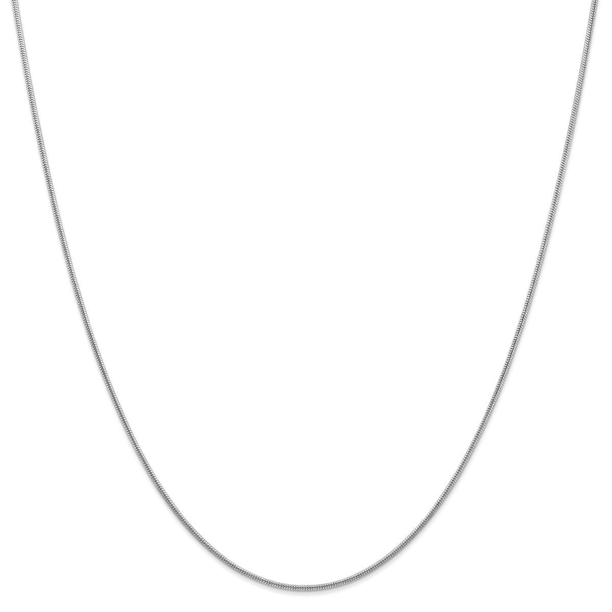 Unisex Gold Classics(tm) 1.4mm. 14k White Round Snake Chain Necklace