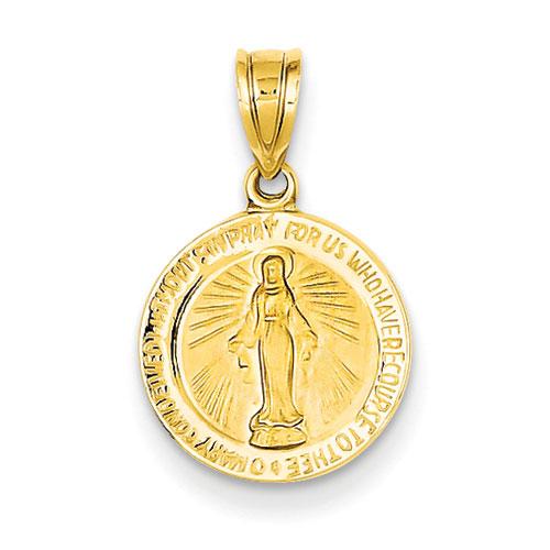 Unisex Gold Classics(tm) Yellow Gold Miraculous Medal Pendant