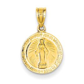Unisex Gold Classics(tm) Yellow Gold Miraculous Medal Pendant