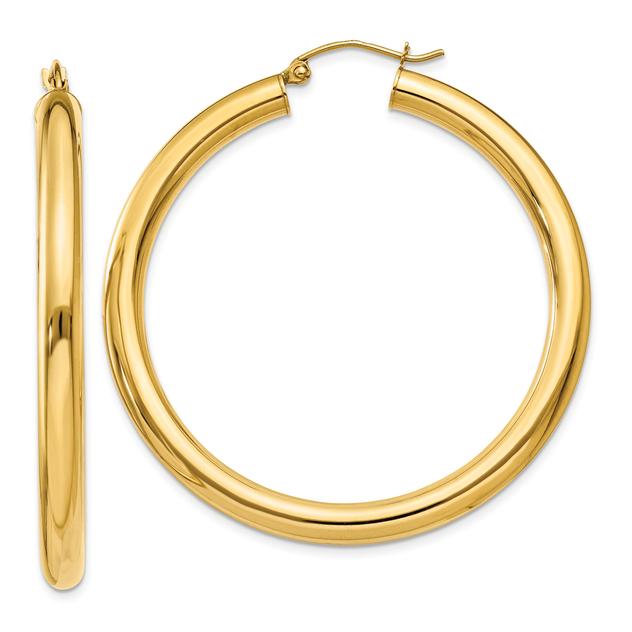 Gold Classics™ 14kt. Polished Gold 45mm Tube Hoop Earrings