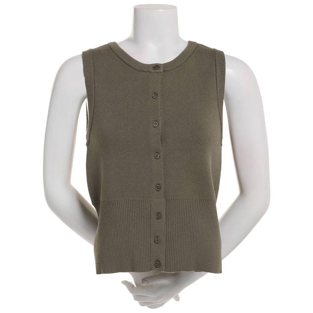Juniors No Comment Button Front Sweater Vest