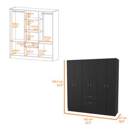 FM FURNITURE Guajira Two-Tone Six Door Armoire