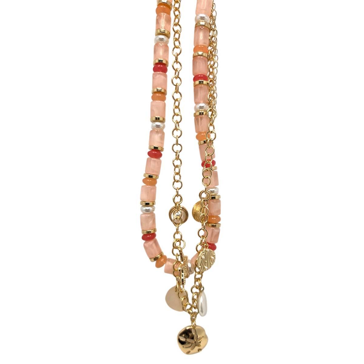 Ashley Cooper(tm) Gold-Tone Berry Tonal Bed 2 Row Necklace