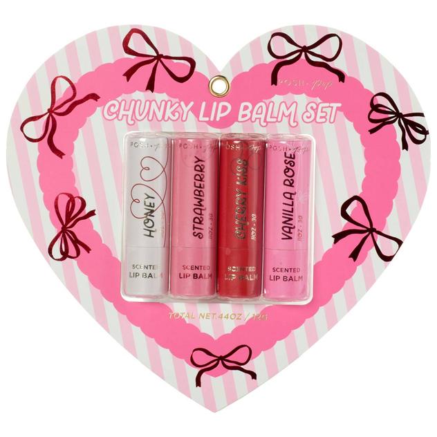 Posh + Pop Valentine's Day 4pc. Chunky Scented Lip Balm Set