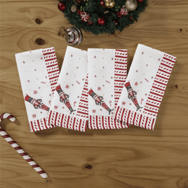 Avanti Linens Nutcracker Candy Napkins - Set of 4