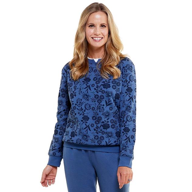 Petite Hasting & Smith Long Sleeve Floral Sweatshirt