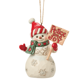 Jim Shore Heartwood Creek Snowman Peace & Joy Christmas Ornament