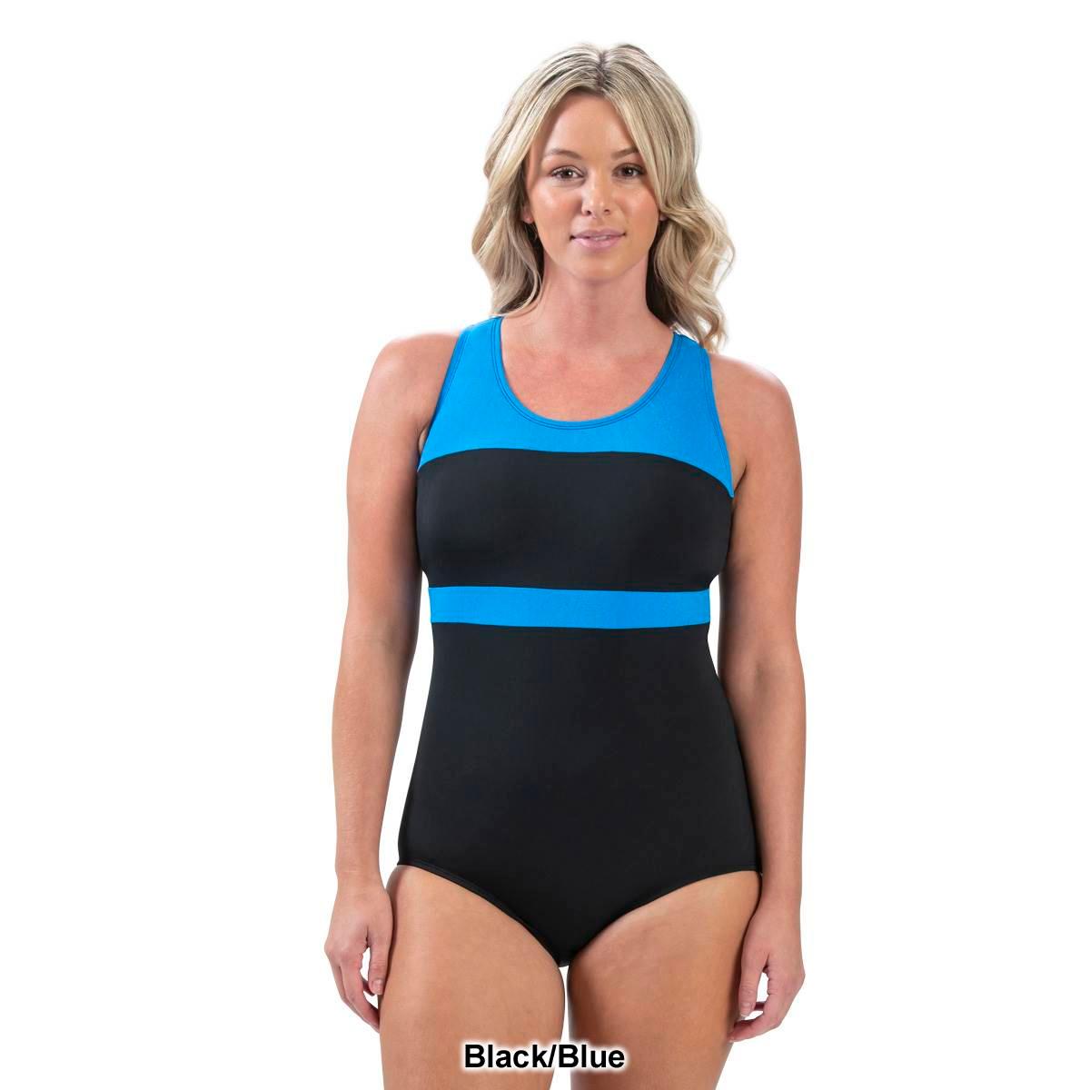 Womens Dolfin® Aquashape Color Block Conservative Swimsuit
