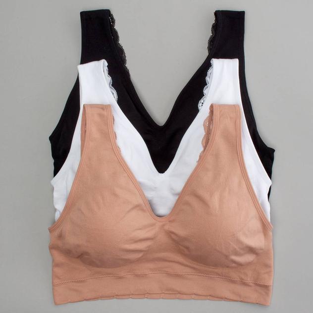 Plus Size Delta Burke 3pk. Lace Back Lounge Bras DB5243-3PKAN1