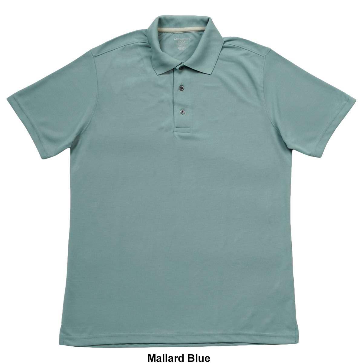 Mens Architect® Solid Mesh Stitch Short Sleeve Golf Polo