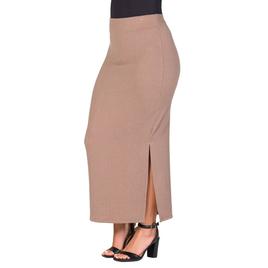 Womens 24/7 Comfort Apparel Side Slit Maxi Skirt