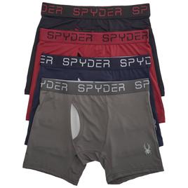 Mens Spyder 4pk. Knit Boxer Briefs - Grey / Black / Maroon