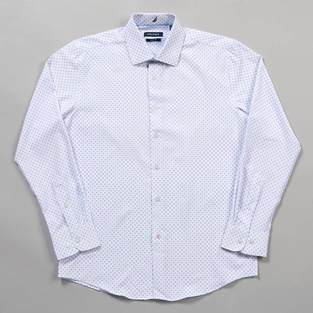 Mens Nautica Slim Fit Stretch Dress Shirt - Mini Blue Floral