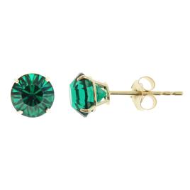 Gemstone Classics(tm) 6mm Created Emerald 14kt. Gold Stud Earrings