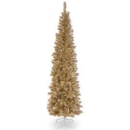 National Tree 7 Foot Champagne Tinsel Tree & Metal Stand