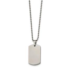 Mens Gentlemen's Classics(tm) Rounded 4mm Edge Dog Tag Necklace
