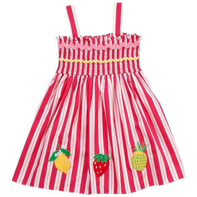 Girls (4-6x) Bonnie Jean Fruit Appliqués Smocked Dress