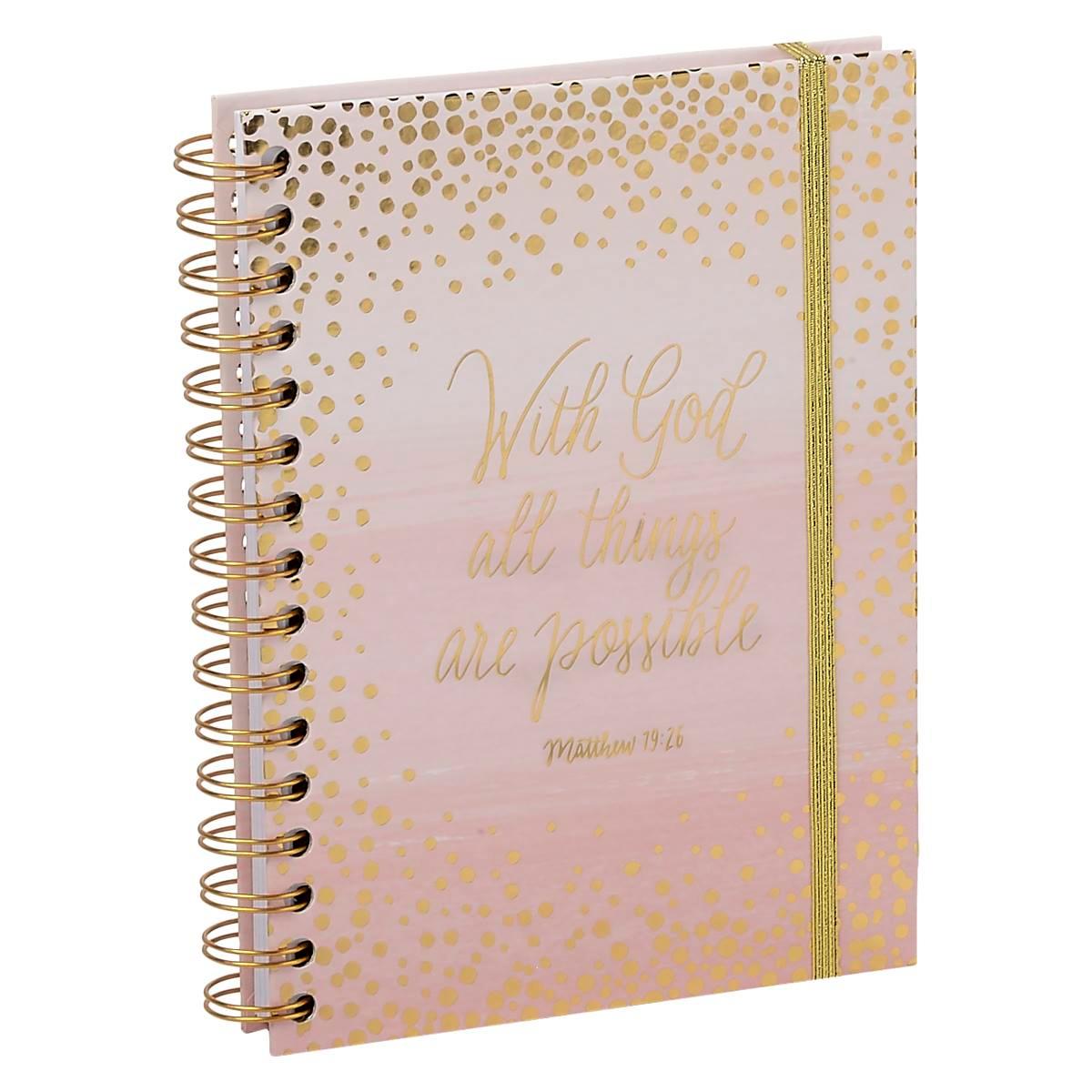 Womens God All Thing Are Possible Spiral Notebook