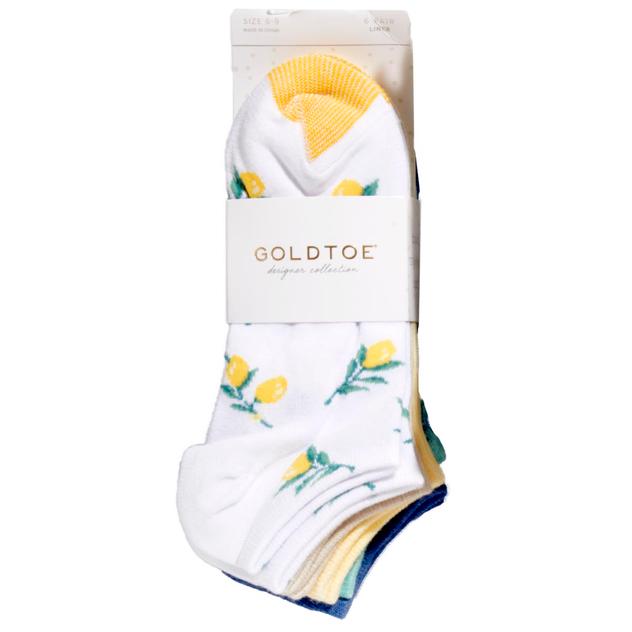 Womens Gold Toe® 6pk. Lemon Liner Socks