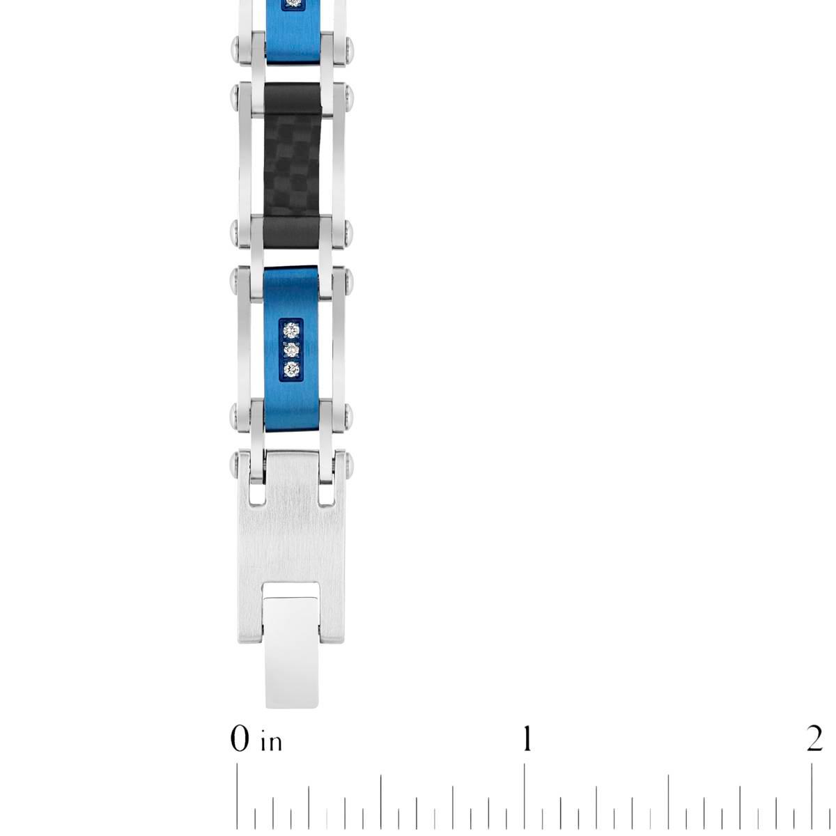Mens Nova Star® Forged 1/10ctw. Lab Grown Diamond Link Bracelet