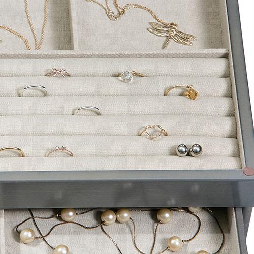 Mele & Co. Misty Glass Top Wooden Jewelry Box