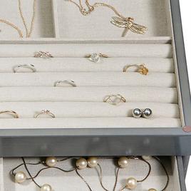 Mele & Co. Misty Glass Top Wooden Jewelry Box