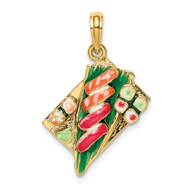 Unisex Gold Classics™ 14kt. Gold 3D Sushi Plate Charm