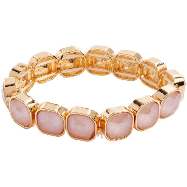 Ashley Cooper™ Gold-Tone Coral Glass Stretch Bracelet