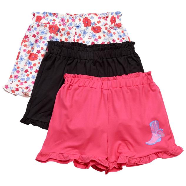 Girls (7-12) BTween® 3pk. Ruffled Cow Girl & Floral Shorts