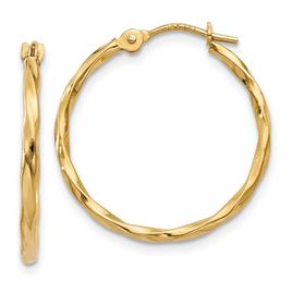 Gold Classics(tm) 14kt. 15mm Gold Twist Hoop Earrings
