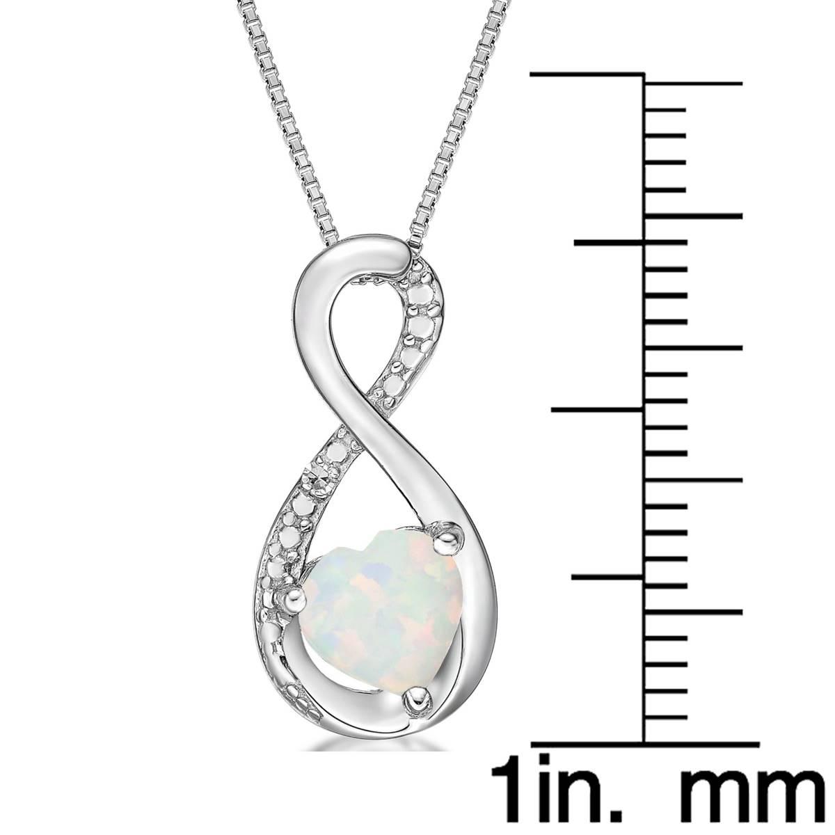 Gemminded Sterling Silver 6mm Heart Created Opal Pendant