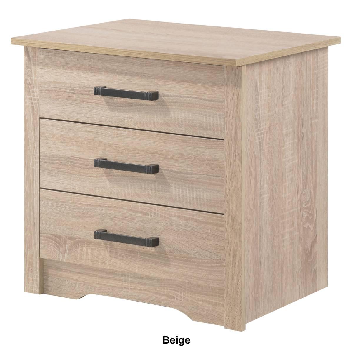 Passion Furniture Hudson 3-Drawer Nightstand