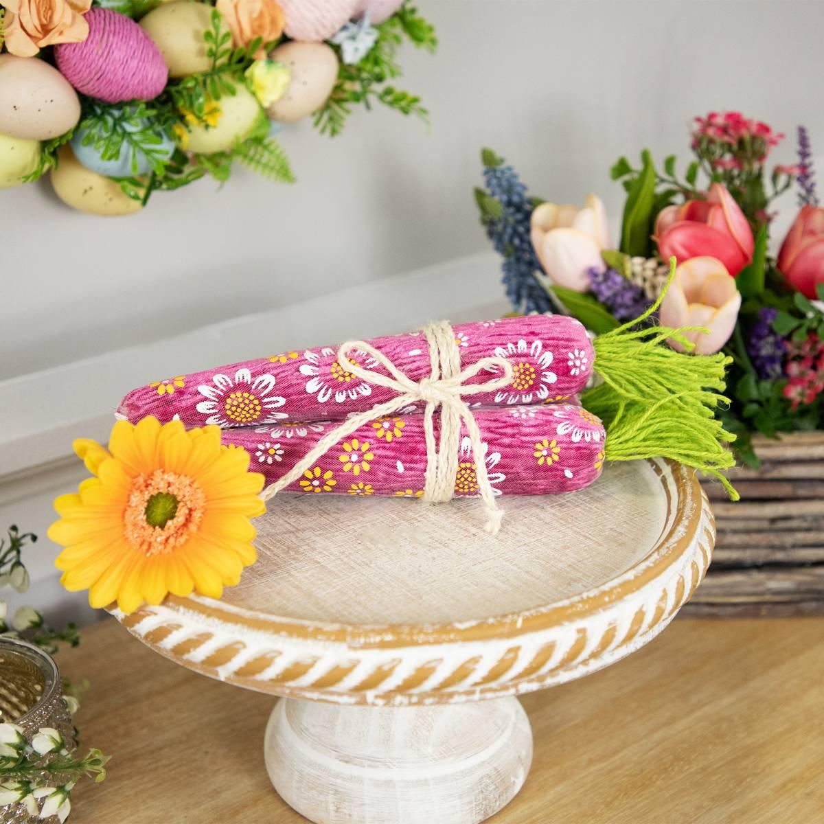 Northlight Seasonal Floral Easter Carrot Bundle - Set of 3