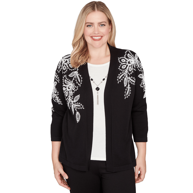 Petite Alfred Dunner Barcelona Floral Two In One Cardigan