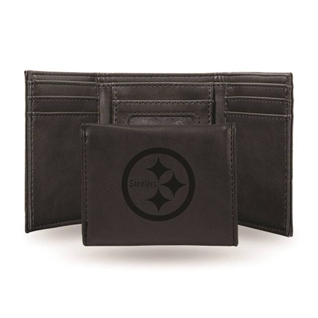 Mens NFL Pittsburgh Steelers Faux Leather Trifold Wallet