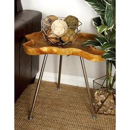 9th & Pike® Brown Teak Natural Accent Table