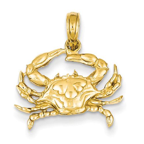 Gold Classics(tm) 14k. Blue Crab Pendant