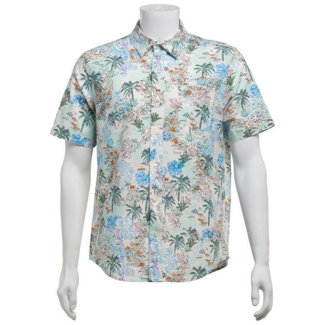 Mens Chaps Chambray Button Down Shirt - White Palm