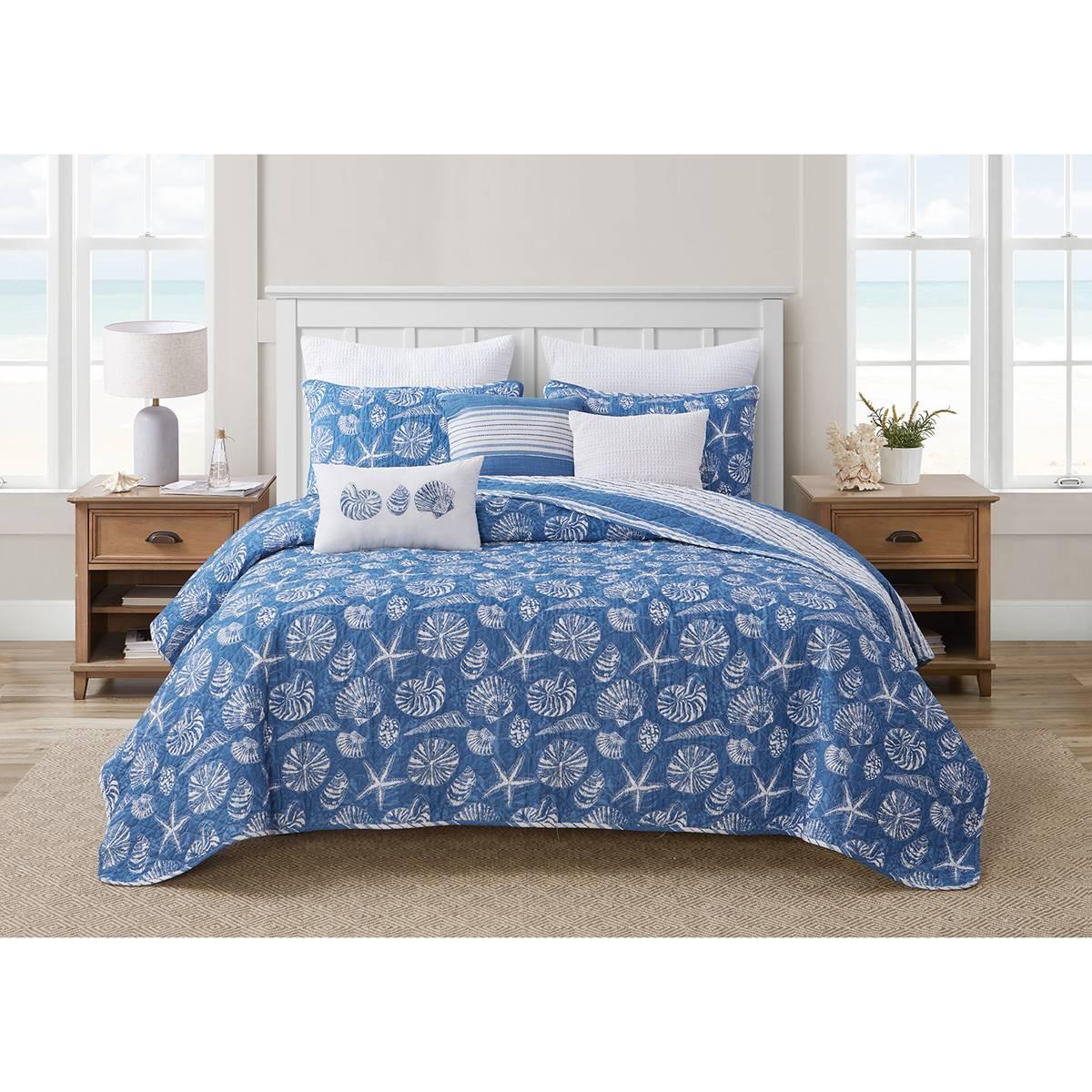 Home Retreat Mare Blue Soft Cotton 2pc. Quilt Set