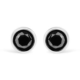 Haus of Brilliance Silver 4ctw. Black Diamond Stud Earrings