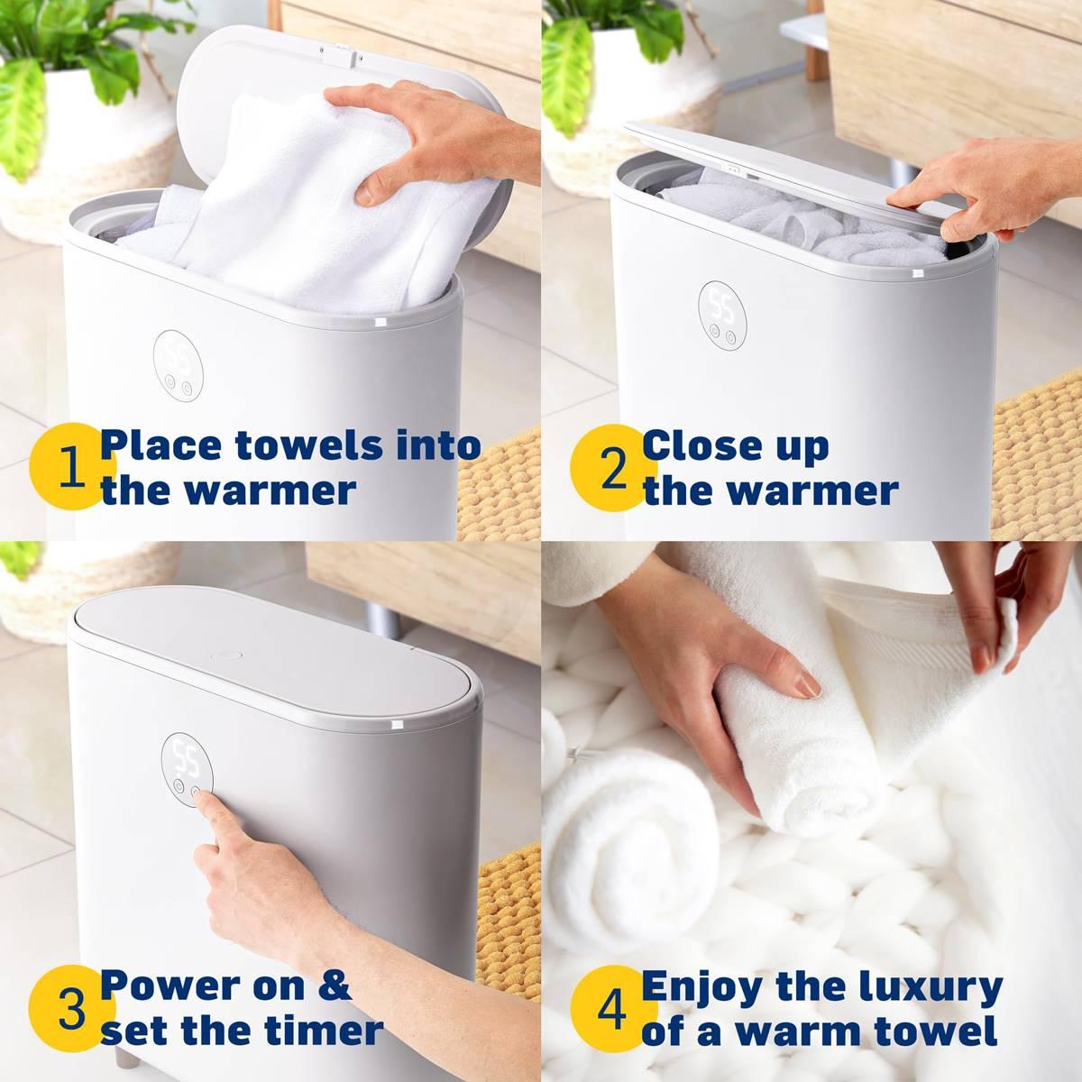 LiveFine Large Bucket Style Towel Warmer w/ LED Display