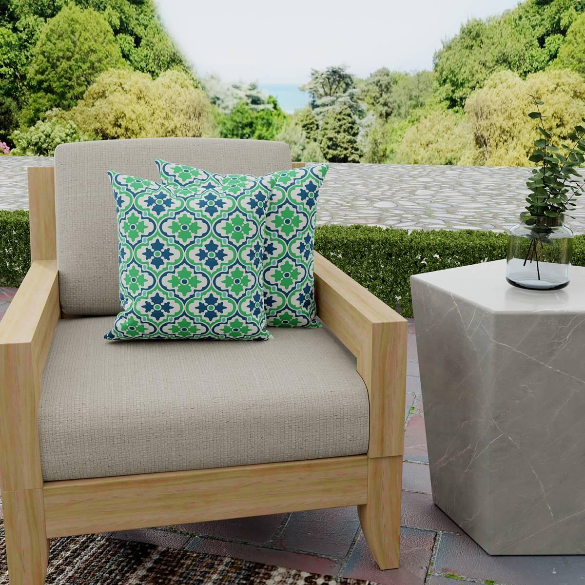 Jordan Manufacturing 2pk. Quatrefoil Outdoor Throw Pillow Set