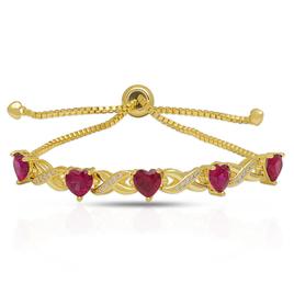 Gemstone by Gianni Argento Lab Grown Ruby X & Heart Bracelet