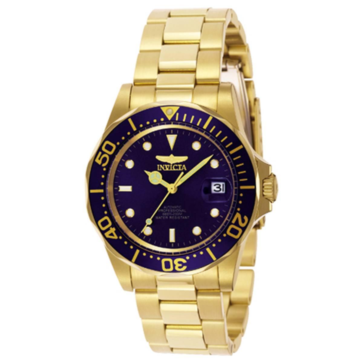 Mens INVICTA Pro Diver Stainless Steel Blue Dial Watch - 8930