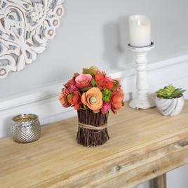 Northlight Seasonal Artificial Mixed Flora Wooden Spring Bouquet