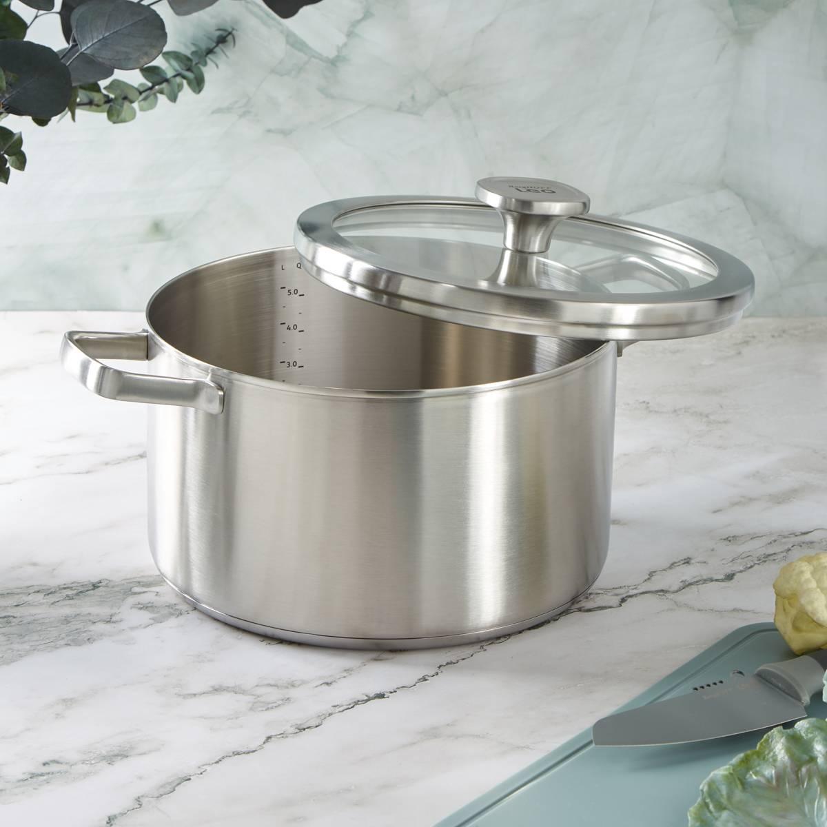 BergHOFF Graphite Stainless Steel 10in. Stockpot w/ Glass Lid