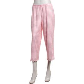 Petite Jessica Simpson Gingham Lettuce Edge Pajama Capris